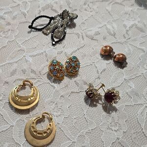 Vintage clip-on earrings, 2 signed
